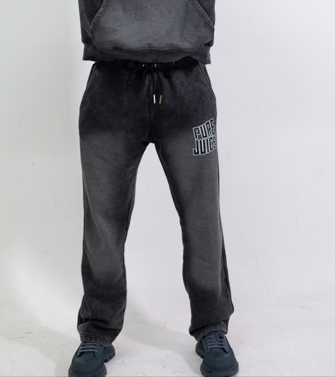 Acid Washed Pure Energy Tracksuit Hoodie - Grey